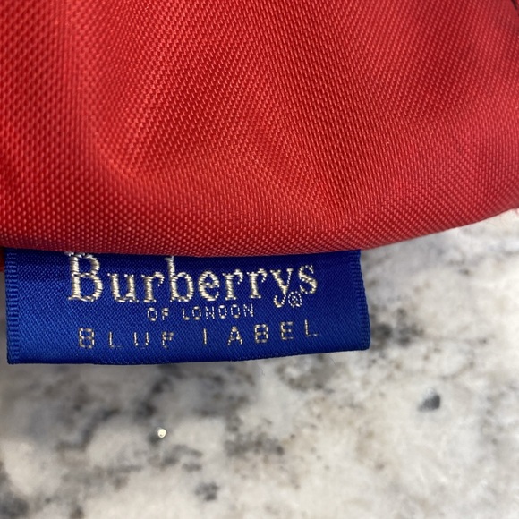 Burberry Blue Label Mini Red Tote w/ Nova Check Print EUC - Picture 8 of 11